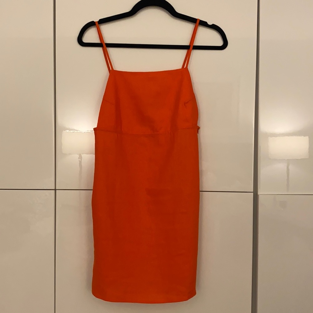 Reformation Linen Orange Dress SZ 0
